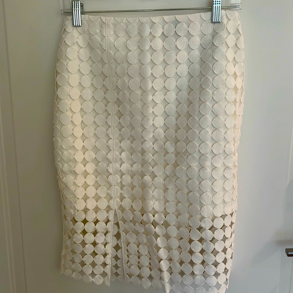 WHBM white lace skirt